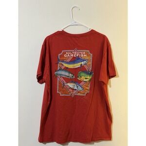Columbia Men's Short Sleeve Red Cotton T-Shirt XL Performance Fishing Gear Tee